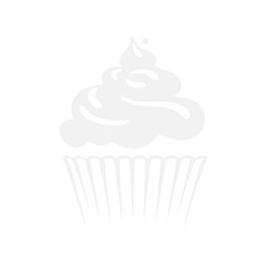 Birthday cupcake silhouette icon. Vector template for tattoo or laser cutting.