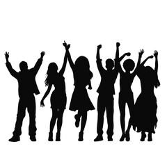 Vector silhouette  of dancing people 