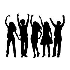 Vector silhouette  of dancing people 