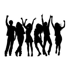 Vector silhouette  of dancing people 