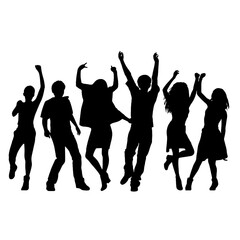 Vector silhouette  of dancing people 