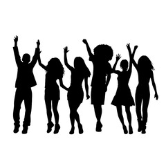 Vector silhouette  of dancing people 