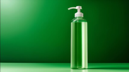 Liquid bottle with a dispenser.