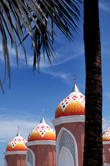 99 kubah mosque or 99 golden dome mosque at losari beach, makassar, indonesia