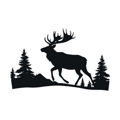 Deer leaping Silhouette 