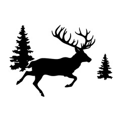 Deer leaping Silhouette 