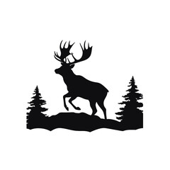 Deer leaping Silhouette 