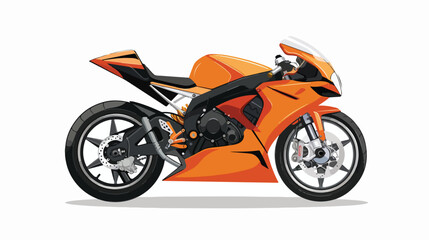 Orange sport bike simulator for sporty lifestyle side