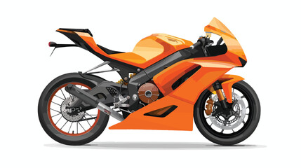 Fototapeta na wymiar Orange sport bike simulator for sporty lifestyle side