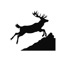Deer leaping  Silhouette 