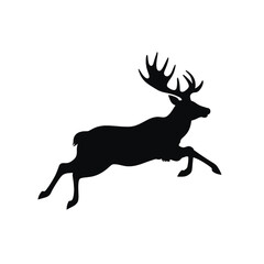 Deer leaping  Silhouette 
