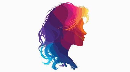 People graphic face of woman with middle length hair