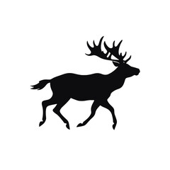 Deer leaping  Silhouette 