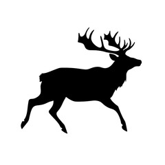 Deer leaping  Silhouette 