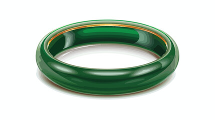 Ring icon green vector isolated on white background 