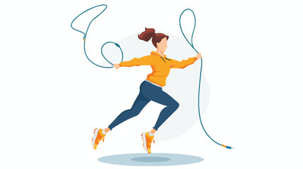 Rope jump sport isolated icon vector illustration design