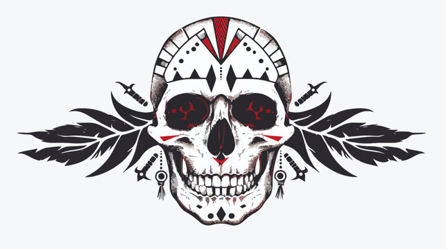 Skull tribal marking and war paint symbolizing