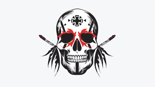 Skull tribal marking and war paint symbolizing