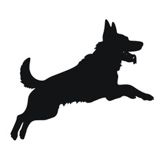 Defense German shepherd dog silhouette isolated on a white background. Vector illustration