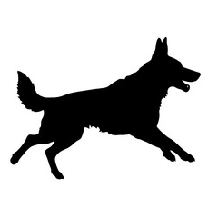 Defense German shepherd dog silhouette isolated on a white background. Vector illustration