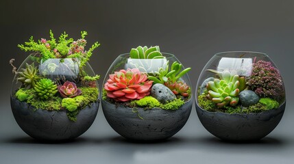 Terrariums Smoky grays and charcoals Fine Art Photography  eCommerce Product Layouts ,