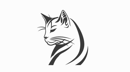 Cat Symbol Logo. Tattoo Design. Vector Illustration.