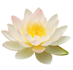 Pink Lotus flower Isolated On White Background.