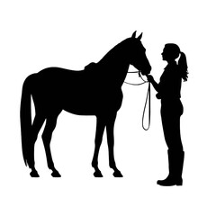 horse and girl Silhouette 
