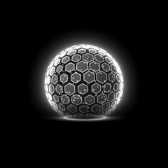 Abstract protective shield against pathogens in black and white vector art.