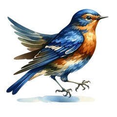 Obraz premium Vibrant Abstract Watercolor Bird Artwork 