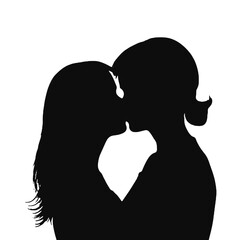 Young female lesbian couple hugging and kissing each other. LGBT couple, lesbian couple