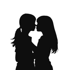 Young female lesbian couple hugging and kissing each other. LGBT couple, lesbian couple