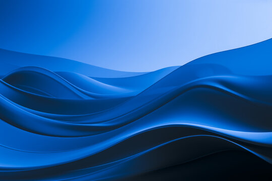 Dark cobalt blue silk in wave pattern wth a light blue sky