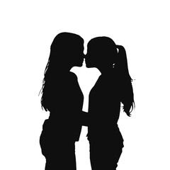 Young female lesbian couple hugging and kissing each other. LGBT couple, lesbian couple