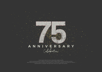 Rustic number for 75th anniversary celebration. premium vector design. Premium vector for poster, banner, celebration greeting.