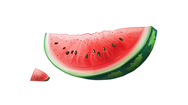 Ripe Watermelon Slice on Transparent Background PNG