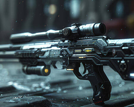 A rifle that fires blasts of divine light, cleansing the world of darkness ,  super realistic