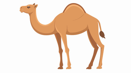 Cute brown camel cartoon isolated flat vector 