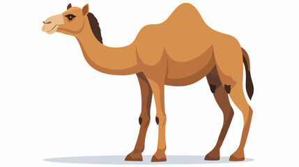 Cute brown camel cartoon isolated flat vector 