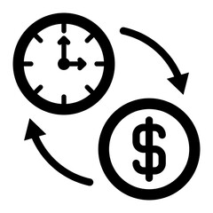   Time is Money glyph icon