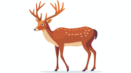 Deer isolated on white background .. flat vector isolated