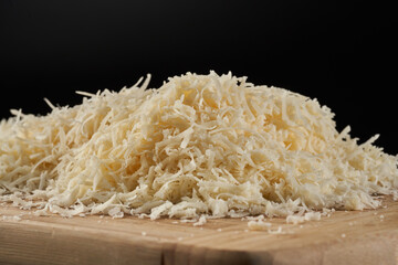 Parmesan grated in closeup
