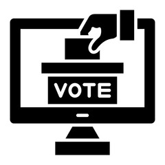   Online vote glyph icon