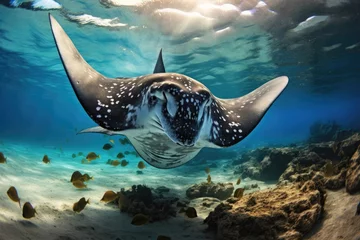 Fotobehang Spectacular underwater creatures: fish, sea turtles, stingrays, and dolphins in their element © Александр Раптовый