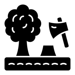   Deforestation glyph icon