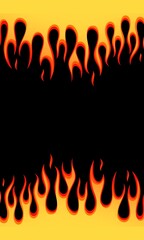 Fire background with flames burning on blast background