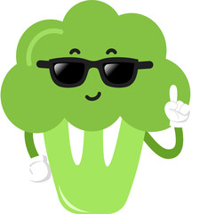 cute broccoli cartoon character. cute vegetable