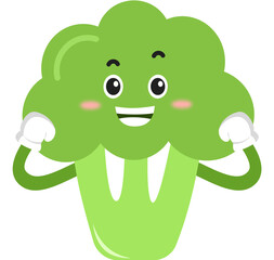 cute broccoli cartoon character. cute vegetable