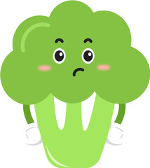 cute broccoli cartoon character. cute vegetable