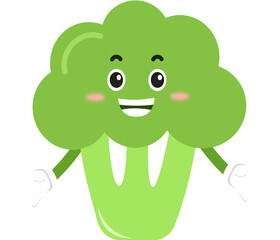 cute broccoli cartoon character. cute vegetable